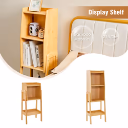 3-Tier Freestanding Bookcase Bookshelf Bedside Storage Shelf w/ Basket