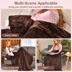 130 x 180 CM Electric Heated Blanket Soft Heating Throw 4 Heating Levels
