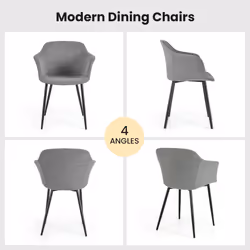 Set of 2 Upholstered Dining Chairs Accent Chair with Armrest Living Room