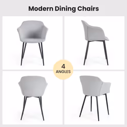 Set of 2 Upholstered Dining Chairs Accent Chair with Armrest Living Room