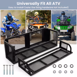 ATV Rear Drop Basket Cargo Basket Heavy-Duty Metal Luggage Cargo Rack