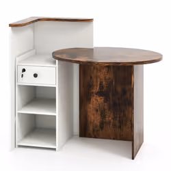 Reception Desk Front Computer Table Space Saving Corner Writing Desk