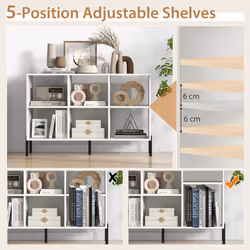 Wooden Bookcase 6 Cube Open Bookshelf Home Office Display Cabinet Rack