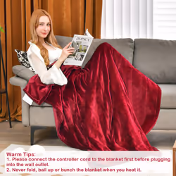 150 x 200 cm Electric Heated Blanket Soft Heating Blanket Throw 4 Heating Levels