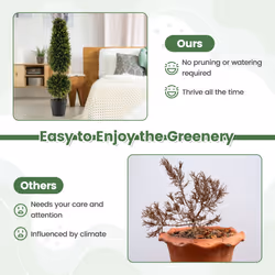 120CM Artificial Boxwood Topiary Tree Faux Topiary Plants with Natural Vines
