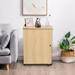 Folding Sewing Table 2 IN 1 Rolling Craft Table Home Office Desk Workstation