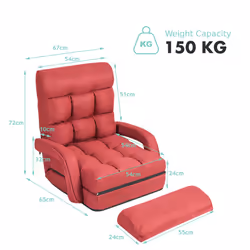 Folding Lazy Sofa Lounger Floor Gaming Armchair Adjustable Recliner