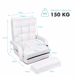 Folding Lazy Sofa Lounger Floor Gaming Armchair Adjustable Recliner