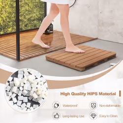 Waterproof Bathroom Floor Mat HIPS Spa Shower Mats Non-Slip Foot Pads 60 x 48cm
