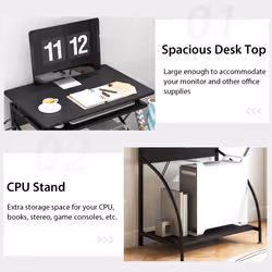 70cm Wooden Computer Desk Writing Workstation PC Laptop Table for Small Spaces