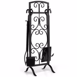 5 Piece Fireplace Tool Set Fire Place Accessories with Easy-To-Grab Handles