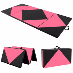 8FT Folding Exercise Aerobics Mat Portable Gymnastics Tumbling Mat Yoga Gym Mat