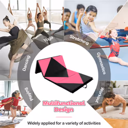 8FT Folding Exercise Aerobics Mat Portable Gymnastics Tumbling Mat Yoga Gym Mat