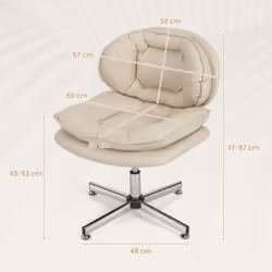 Home Office Swivel Chair Desk Chair Height Adjustable Vanity Chair Armless