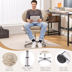 Home Office Swivel Chair Desk Chair Height Adjustable Vanity Chair Armless