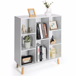 8-Cube Storage Bookcase Wooden Bookshelf Side Cabinet Freestanding Display Rack