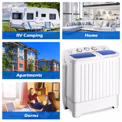 Twin Tub Washing Machine Compact Mini Laundry Washer 5KG Washer+3KG Dryer