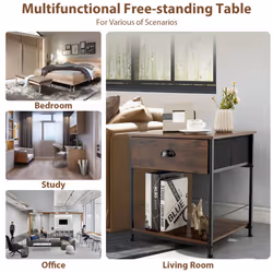 2-tier Nightstand Bedside End Sofa Coffee Table Beside Storage Table With Drawer