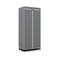Single Fabric Wardrobe Folding Clothes Closet with Hanging Rail and Zippers