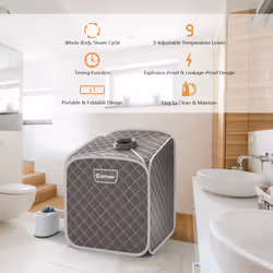 2L Foldbale Steam Sauna Personal Therapeutic Steam Spa 9 Adjustable Temperature