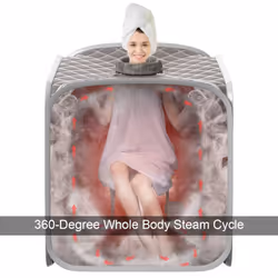 2L Foldbale Steam Sauna Personal Therapeutic Steam Spa 9 Adjustable Temperature