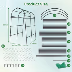 230CM Garden Arch Heavy Duty Arbor Climbing Trellis Pergola Decoration