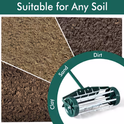 Garden Lawn Aerator Roller Rolling Push Tine Spike Soil Lawn Aerator