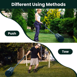 48L Steel Garden Lawn Roller Water Sand Filled Outdoor Grass Roller w/Drain Plug