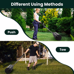48L Steel Garden Lawn Roller Water Sand Filled Outdoor Grass Roller w/Drain Plug