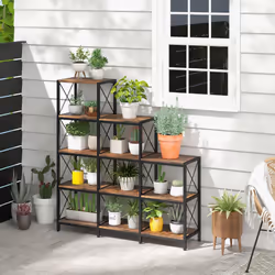 Wooden 9 Cube Bookcase 5 Tier Open Storage Cabinet Free Standing Anti-toppling