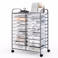 20 Drawers Storage Trolley Mobile Rolling Utility Cart Home Office Organizer