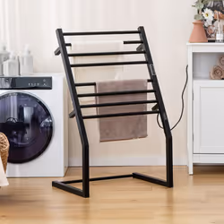 2-in-1 Towel Warmer Rack 8 Bars Freestanding & Wall Mounted Towel Warmer Rack