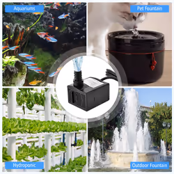 900L/H 22W Submersible Pump Fountain Water Pump with 2.2M High Lift 3 Nozzles