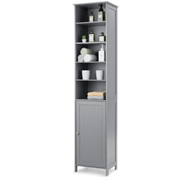 Bathroom Tall Cabinet Slim Freestanding Storage Organizer W/ Adjustable Shelves