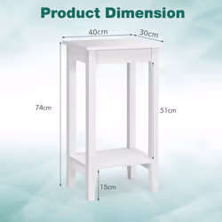 Versatile 2-Tier Tall Side Table Narrow End Table Narrow Beside Storage Table