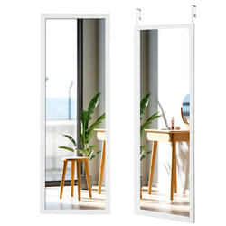 120 x 37cm Full Length Mirror Over the Door Wall Mirror w/ Hanging Hooks