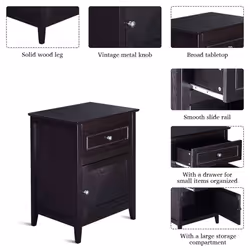 2-Tier Nightstand Modern Sofa Side Table Bedroom End Table Accent Side Table