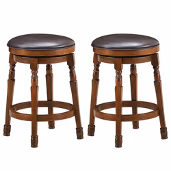 Set of 2 Bar Stools Kitchen Counter Height Pub Chair 360 Â°Swivel 24"/62cm Tall