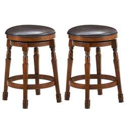 Set of 2 Bar Stools Kitchen Counter Height Pub Chair 360 Â°Swivel 24"/62cm Tall