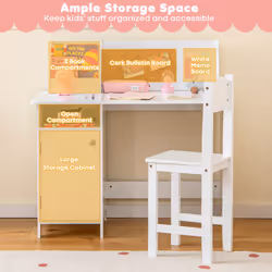 Children's Desk and Chair Set Wooden Study Table & Chair Writing Table Set