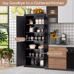 Kitchen Sideboard Freestanding Cupboard Pantry Cabinet with 4 Doors