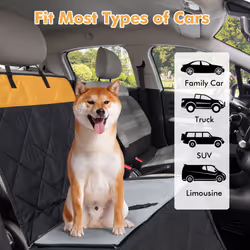 Dog Car Seat Cover for Small & Medium Dogs with Mesh Window & Safety Belt Waterproof