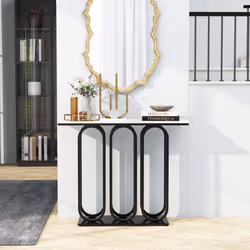 100cm Modern Console Table Faux Marble Narrow Entryway Hallway Table Accent Desk