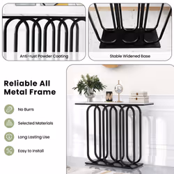 100cm Modern Console Table Faux Marble Narrow Entryway Hallway Table Accent Desk