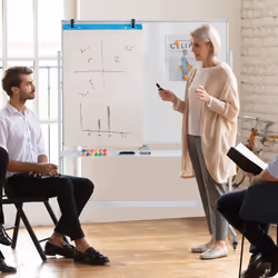 Double Sided Magnetic Whiteboard Adjustable Mobile Revolving Board with Magnets