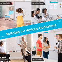 Double Sided Magnetic Whiteboard Adjustable Mobile Revolving Board with Magnets