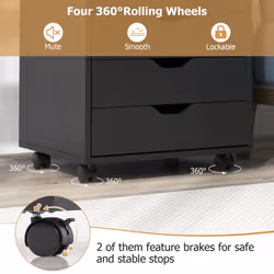 7 Drawer Chest Storage Dresser Floor Cabinet Organizer w/ Wheels Home Office