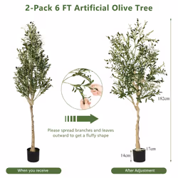 6FT Artificial Olive Tree 182cm Tall Faux Olive Plants Potted Olive Silk Tree