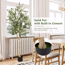 6FT Artificial Olive Tree 182cm Tall Faux Olive Plants Potted Olive Silk Tree