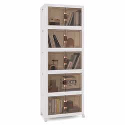 5 Pack Stackable Storage Cabinet Folding Home Organizer Lockable Wheels 92 Gal